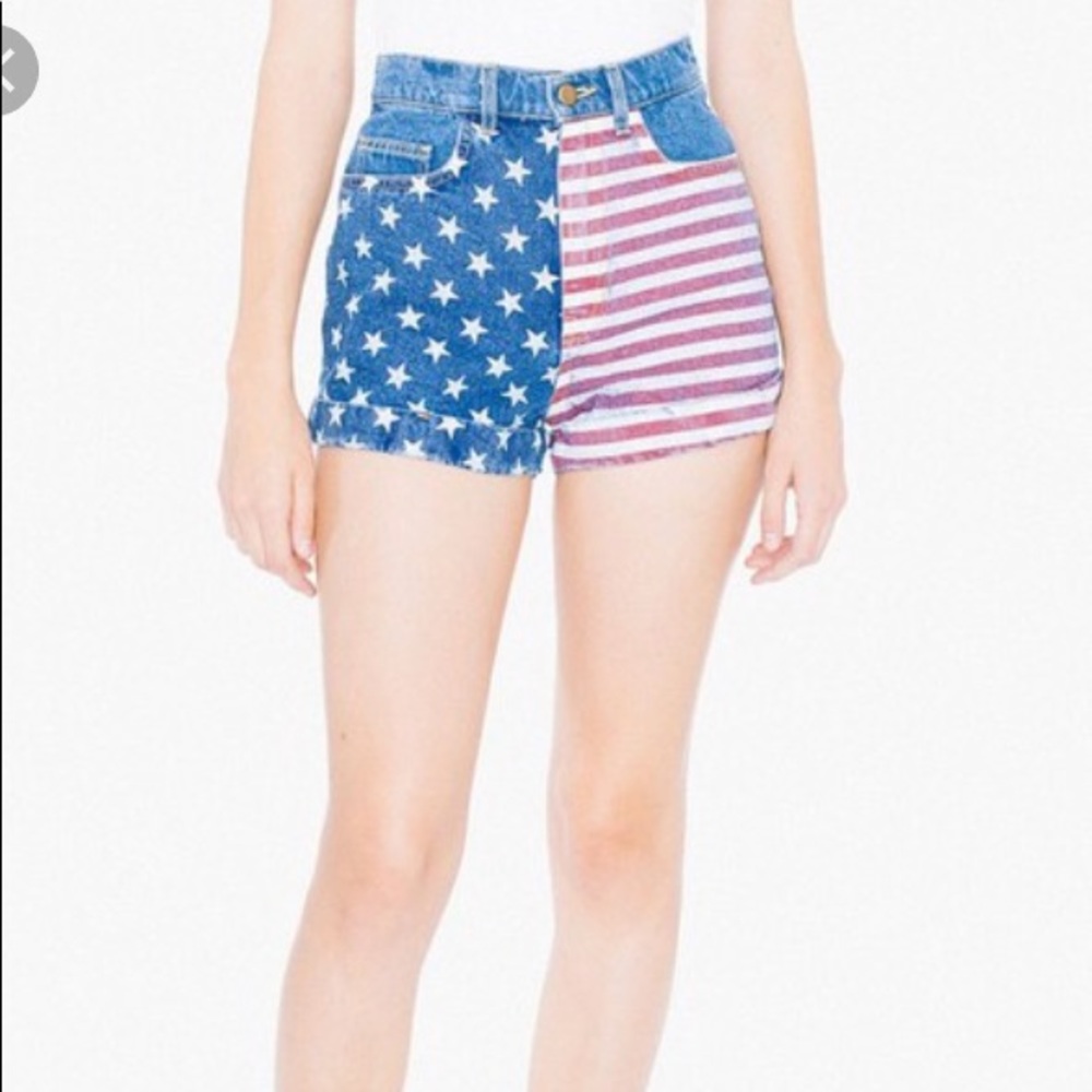 High waisted American flag shorts